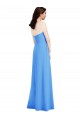Online Azul Verde pavo real Trompeta Sin tirantes Crepé Elástico Largo Vestidos de dama de honor / Vestidos de fiesta