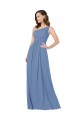 Online Azul Windsor Cubierta Un Hombre Gasa Largo Vestidos de dama de honor