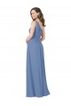 Online Azul Windsor Cubierta Un Hombre Gasa Largo Vestidos de dama de honor
