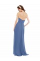 Online Azul Windsor línea A Cuello de Corazón Sin tirantes Gasa Largo Vestidos de dama de honor