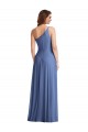 Online Azul Windsor línea A Un Hombre Gasa Largo Formales Vestidos de dama de honor / Vestidos de noche
