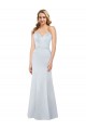 Online Azul cielo claro Cubierta Sin tirantes Satén Largo Formales Vestidos de dama de honor / Vestidos de fiesta