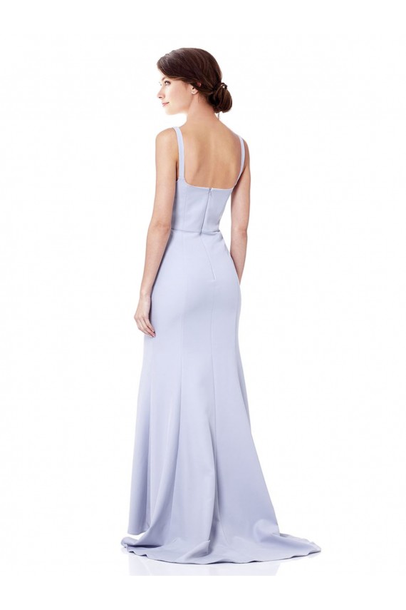 Online Azul cielo claro Sirena Tirantes espagueti Crepé Elástico Largo Formales Vestidos de dama de honor / Vestidos de fiesta
