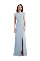 Online Azul cielo claro Trompeta Crepé Elástico Largo Formales Vestidos de dama de honor / Vestidos de fiesta