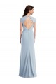 Online Azul cielo claro Trompeta Crepé Elástico Largo Formales Vestidos de dama de honor / Vestidos de fiesta