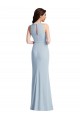 Online Azul cielo claro Trompeta Halter Crepé Elástico Largo Vestidos de dama de honor / Vestidos de fiesta