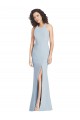 Online Azul cielo claro Trompeta Halter Crepé Elástico Largo Vestidos de dama de honor / Vestidos de fiesta