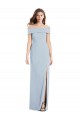 Online Azul cielo claro Trompeta Hombros Descubiertos Crepé Elástico Largo Vestidos de dama de honor / Vestidos de fiesta