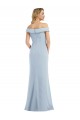 Online Azul cielo claro Trompeta Hombros Descubiertos Crepé Elástico Largo Vestidos de dama de honor / Vestidos de fiesta