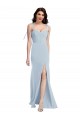 Online Azul cielo claro Trompeta Sin tirantes Crepé Elástico Largo Vestidos de dama de honor / Vestidos de fiesta