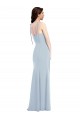 Online Azul cielo claro Trompeta Sin tirantes Crepé Elástico Largo Vestidos de dama de honor / Vestidos de fiesta