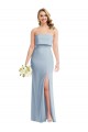 Online Azul cielo claro Trompeta Sin tirantes Crepé Elástico Largo Vestidos de dama de honor / Vestidos de fiesta