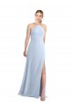 Online Azul cielo claro línea A Halter Gasa Largo Vestidos de dama de honor