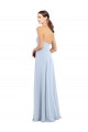 Online Azul cielo claro línea A Sin tirantes Gasa Largo Vestidos de dama de honor