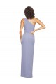 Online Azul humo Cubierta Un Hombre Crepé Elástico Largo Formales Vestidos de dama de honor / Vestidos de fiesta