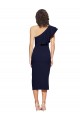 Online Azul marina oscuro Cubierta Un Hombre Midi Crepé Elástico Corto Formales Vestidos de dama de honor / Vestidos de fiesta / Vestidos de cóctel