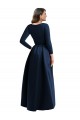 Online Azul marina oscuro Cuello en V Spandex Largo Asimétrico Formales Vestidos de dama de honor / Vestidos de fiesta