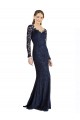 Online Azul marina oscuro Sirena Cuello de Corazón Encaje Largo Vestidos de dama de honor / Vestidos de fiesta