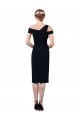 Online Azul marina oscuro Sirena Hombros Descubiertos Cóctel Crepé Elástico Corto Formales Vestidos de dama de honor / Vestidos de fiesta / Vestidos de cóctel