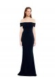 Online Azul marina oscuro Sirena Hombros Descubiertos Crepé Elástico Largo Formales Vestidos de dama de honor / Vestidos de fiesta