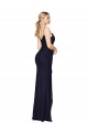 Online Azul marina oscuro Sirena Tirantes espagueti Gasa Largo Formales Vestidos de dama de honor / Vestidos de fiesta