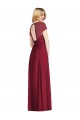 Online Azul marina oscuro Trompeta Cuello en V Gasa Largo Vestidos de dama de honor
