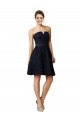 Online Azul marina oscuro línea A Cuello en V Encaje Corto Vestidos de dama de honor / Vestidos de cóctel