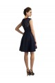 Online Azul marina oscuro línea A Cuello en V Encaje Corto Vestidos de dama de honor / Vestidos de cóctel