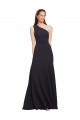 Online Azul marina oscuro línea A Un Hombre Crepé Elástico Largo Formales Vestidos de dama de honor / Vestidos de fiesta