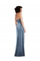 Online Azul polvoriento Cubierta Sin tirantes Terciopelo Elástico Largo Formales Vestidos de dama de honor / Vestidos de fiesta