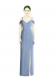 Online Azul polvoriento línea A Hombros Descubiertos Gasa Largo Formales Vestidos de dama de honor / Vestidos de noche