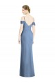 Online Azul polvoriento línea A Hombros Descubiertos Gasa Largo Formales Vestidos de dama de honor / Vestidos de noche