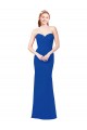 Online Azul real línea A Cuello de Corazón Gasa Largo Vestidos de dama de honor