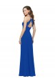 Online Azul real línea A Tirantes espagueti Cuello en V Gasa Largo Vestidos de dama de honor