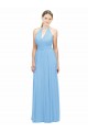 Online Bígaro línea A Halter Gasa Largo Vestidos de dama de honor