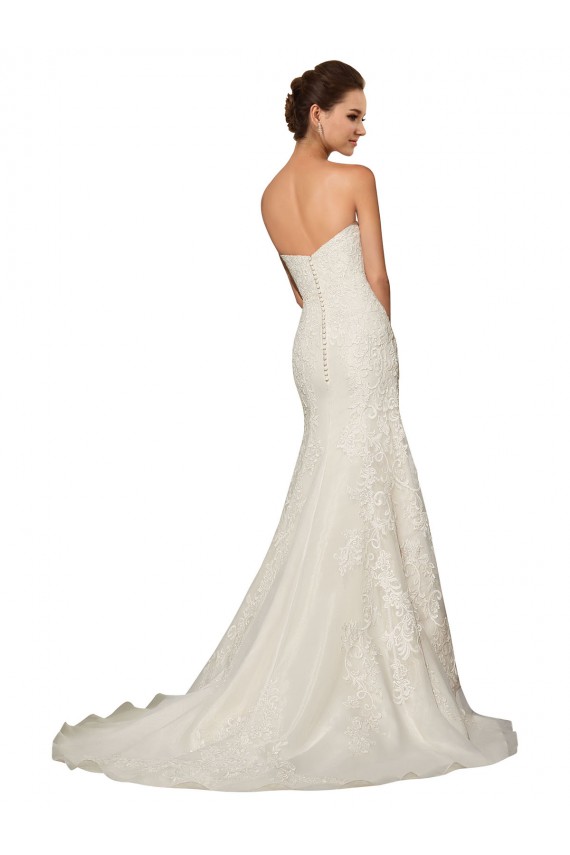 Online Blanco Cubierta Cuello de Corazón Cola capilla Tul Encaje Vestidos de novia