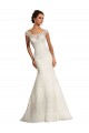 Online Blanco Sirena Barco Cola capilla Encaje Vestidos de novia