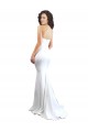 Online Blanco Sirena Cuello de Corazón Sin tirantes Cuello Alto Crepé Elástico Largo Formales Vestidos de dama de honor / Vestidos de fiesta