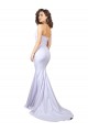 Online Blanco Sirena Cuello de Corazón Sin tirantes Cuello Alto Crepé Elástico Sencillo Playa Vestidos de novia