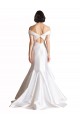 Online Blanco Sirena Hombros Descubiertos Cola capilla Satén Playa Vestidos de novia