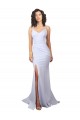 Online Blanco Sirena Tirantes espagueti Cuello Alto Crepé Elástico Sencillo Playa Vestidos de novia