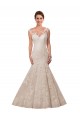 Online Blanco Sirena Ilusión Cola capilla Encaje Vestidos de novia