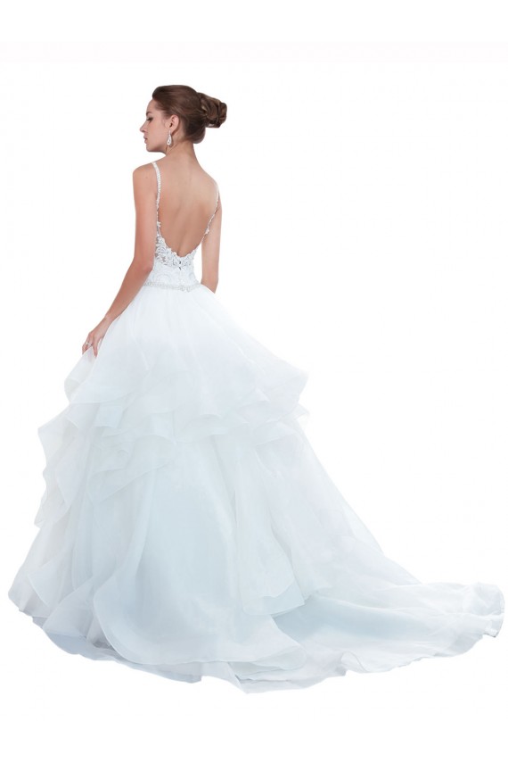 Online Blanco Tirantes espagueti Cola capilla Tul Playa Vestidos de novia