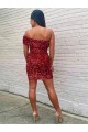 Online Borgoña Cubierta Un Hombre Corto Lentejuelas Terciopelo Corto Vestidos de fiesta