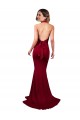 Online Borgoña Sirena Halter Cuello en V Spandex Largo Formales Vestidos de dama de honor / Vestidos de fiesta