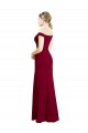 Online Borgoña Sirena Hombros Descubiertos Gasa Largo Vestidos de dama de honor / Vestidos de fiesta