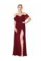 Online Borgoña Trompeta Hombros Descubiertos Gasa Largo Formales Vestidos de dama de honor / Vestidos de fiesta