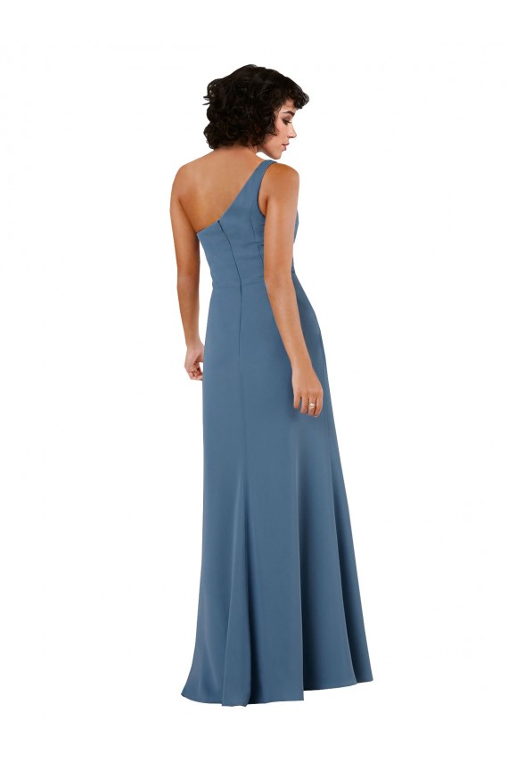 Online Borgoña línea A Un Hombre Gasa Largo Formales Vestidos de dama de honor / Vestidos de noche