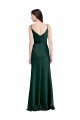 Online Cazador Verde Cubierta Satén elástico Largo Formales Vestidos de dama de honor / Vestidos de fiesta