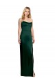 Online Cazador Verde línea A Cucharón Sin tirantes Satén elástico Largo Formales Vestidos de dama de honor / Vestidos de fiesta